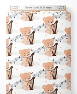 Tissu - Oursons jouant de la harpe