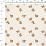 Tissu - Oursons marron doux et ronds