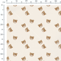 Tissu - Oursons marron doux et ronds