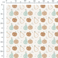 Tissu - Poires et pommes joyeuses