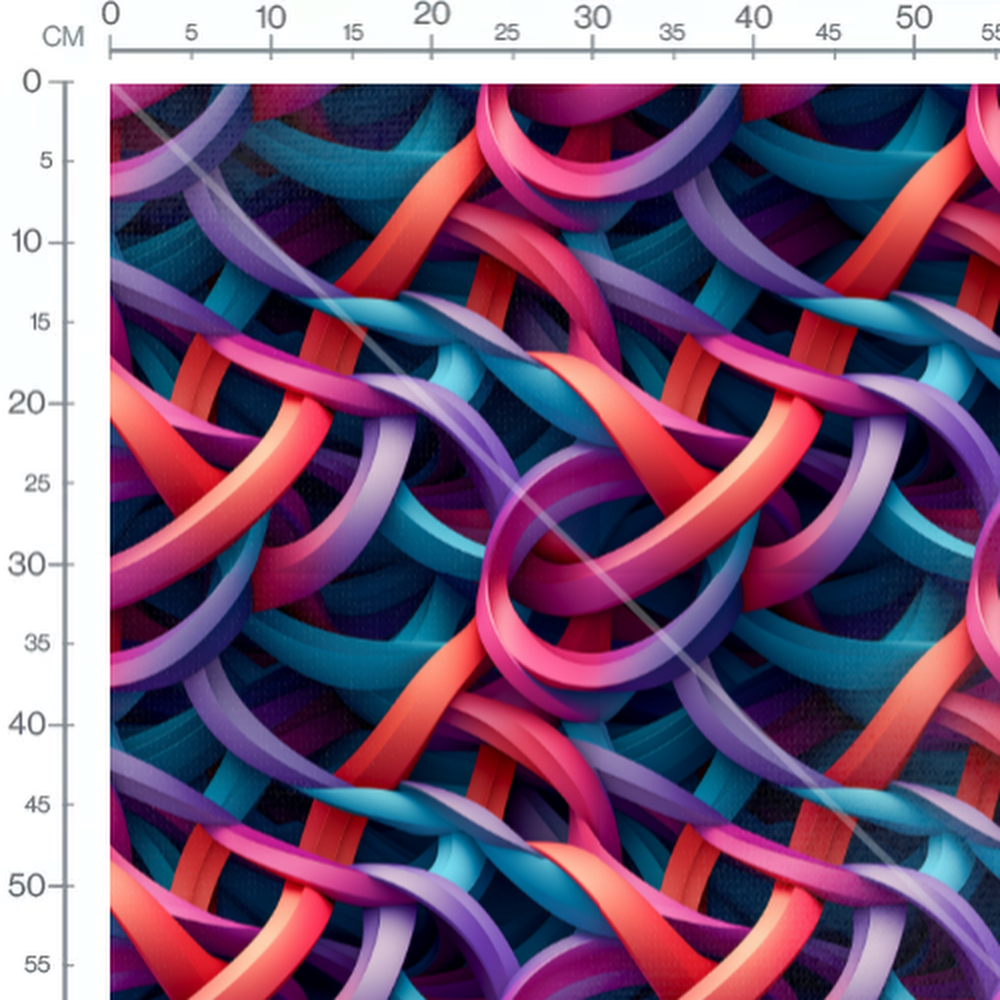 Tissu - Tresses Abstraites Multicolores
