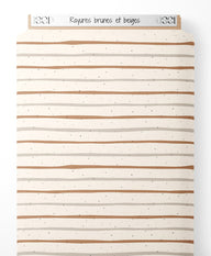 Tissu - Rayures brunes et beiges