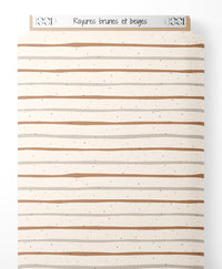 Tissu - Rayures brunes et beiges