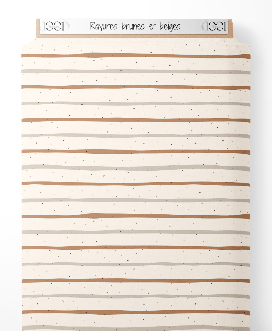 Tissu - Rayures brunes et beiges