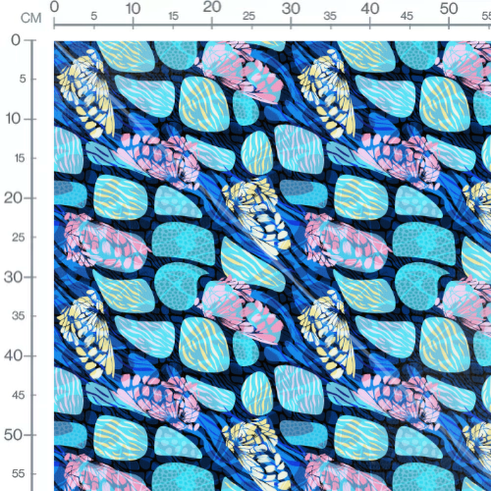 Tissu - Insectes et formes colorées