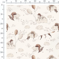 Tissu - Nuages rêveurs et ballons