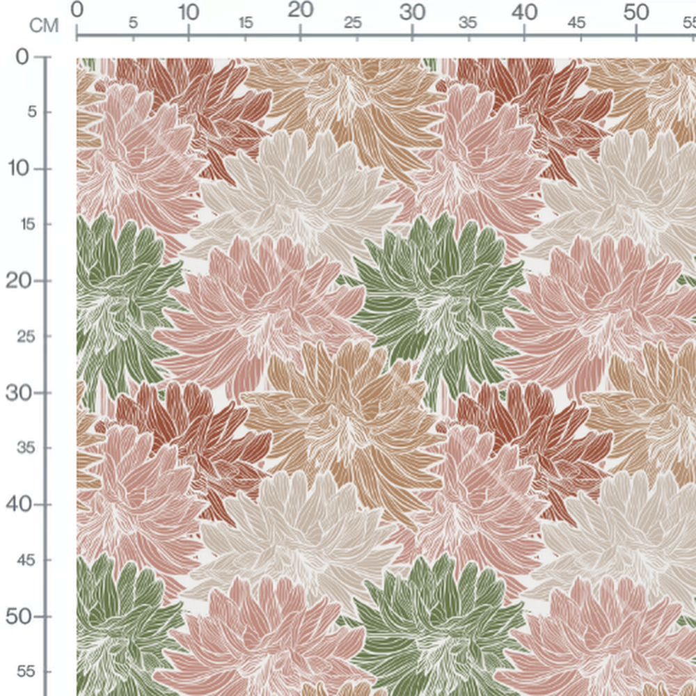 Tissu - Fleurs multicolores stylisées
