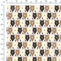 Tissu - Têtes d'ours géométriques