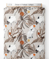 Tissu - Oiseaux et feuillages exotiques