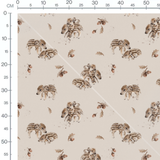 Tissu - Flèches blanches sur fond marron