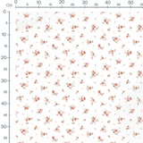 Tissu - Fleurs roses et beige blanc