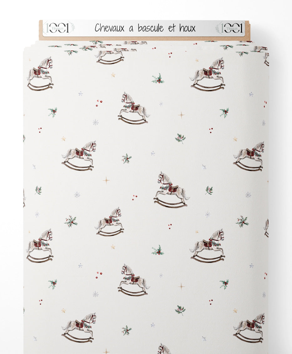 Tissu - Chevaux à bascule et houx
