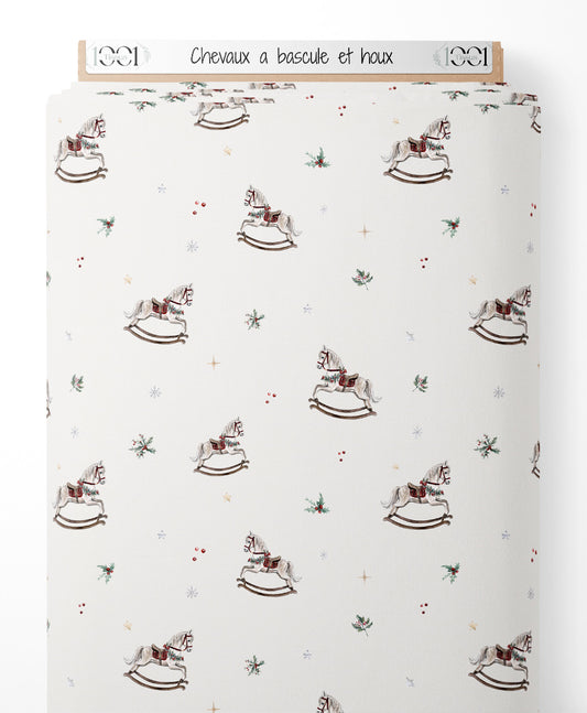 Tissu - Chevaux à bascule et houx