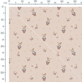 Tissu - Oursons et tambours colorés