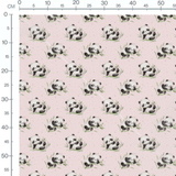 Tissu - Pandas sur fond rose