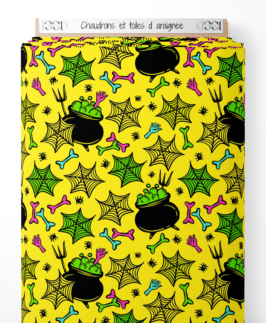 Tissu - Chaudrons et toiles d'araignée