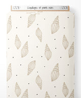 Tissu - Coquillages et points noirs