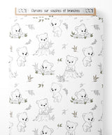 Tissu - Oursons sur souches et branches