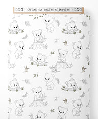 Tissu - Oursons sur souches et branches