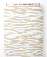 Tissu - Rayures beige ondulées blanches
