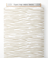Tissu - Rayures beige ondulées blanches