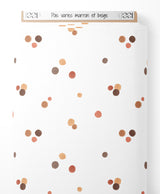 Tissu - Pois variés marron et beige