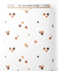 Tissu - Pois variés marron et beige