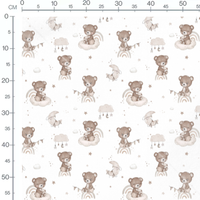 Tissu - Oursons sur nuages étoilés