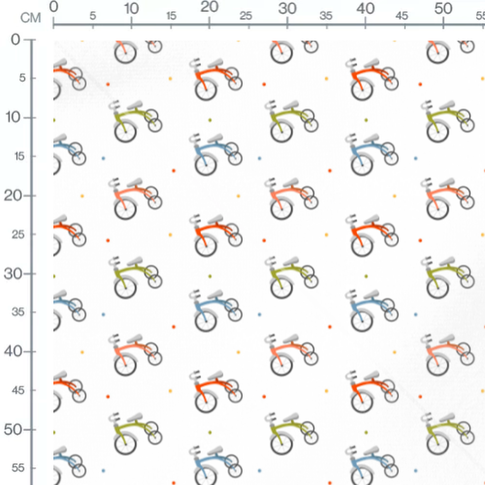 Tissu - Vélos multicolores et points