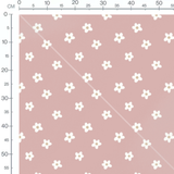 Tissu - Fleurs blanches et centre beige