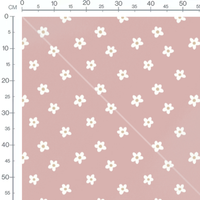 Tissu - Fleurs blanches et centre beige