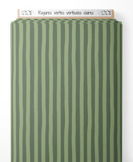 Tissu - Rayures vertes verticales claires