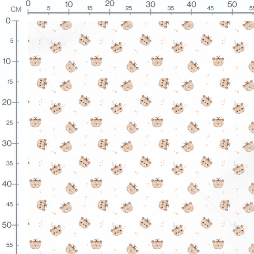 Tissu - Citrouilles oursons souriants