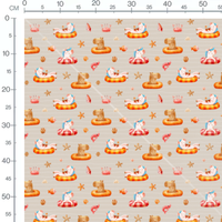 Tissu - Licornes et crabes flottants
