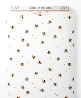 Tissu - Abeilles et pois dorés