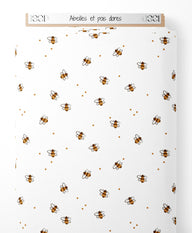 Tissu - Abeilles et pois dorés