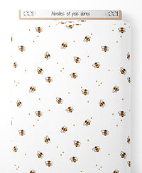 Tissu - Abeilles et pois dorés