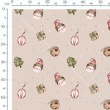 Tissu - Lutins et décorations rouges 2