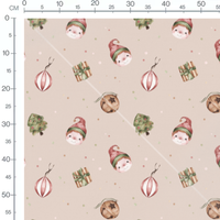 Tissu - Lutins et décorations rouges 2