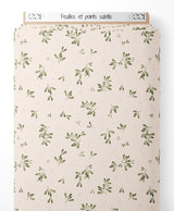 Tissu - Feuilles et points subtils