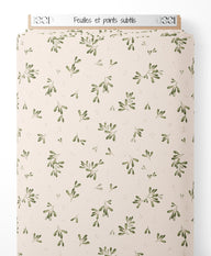Tissu - Feuilles et points subtils