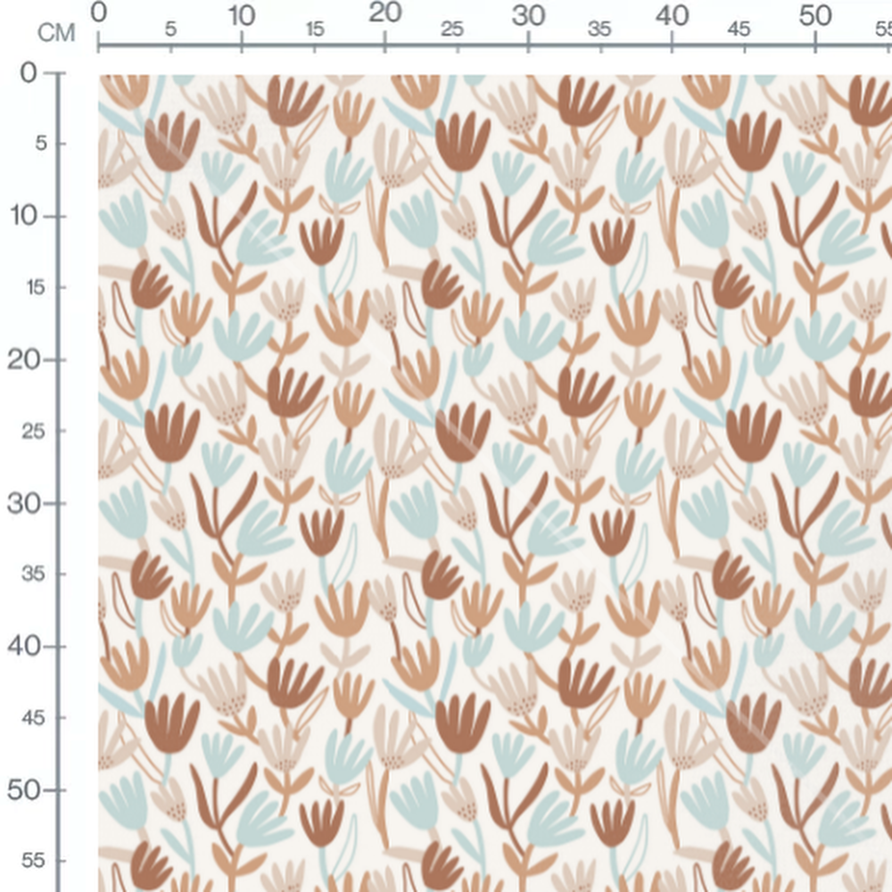Tissu - Fleurs abstraites pastel