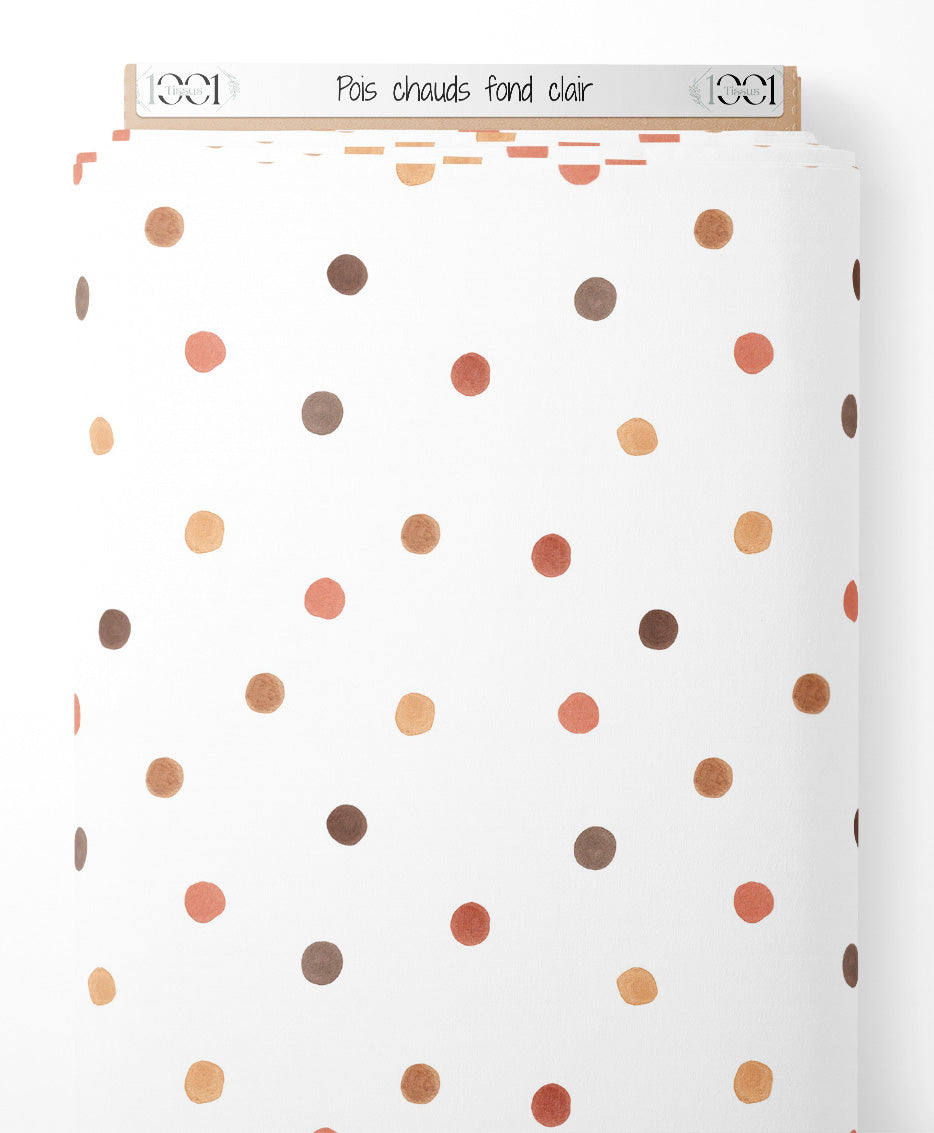 Tissu - Pois chauds sur fond clair