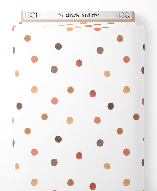 Tissu - Pois chauds sur fond clair