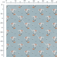 Tissu - Koalas pirates sur fond bleu