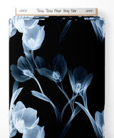 Tissu - Tissu Fleur Xray Noir