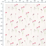Tissu - Fleurs roses et herbes