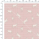 Tissu - Chevaux en mouvement sur rose