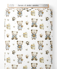 Tissu - Oursons et abeilles adorables