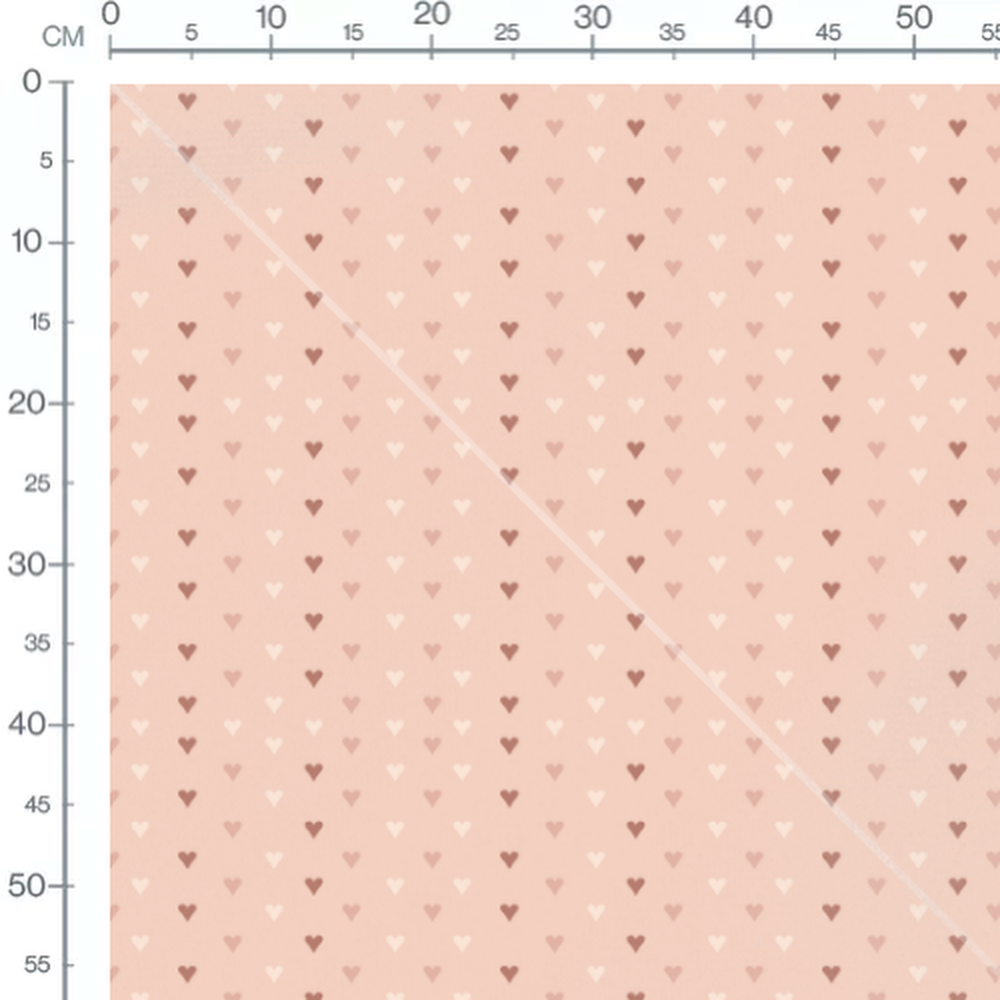 Tissu - Cœurs roses sur fond rose